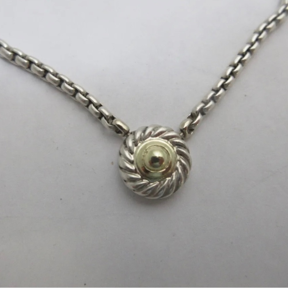 David Yurman Cookie Sterling and 14k Necklace Box Chain 16” Chain